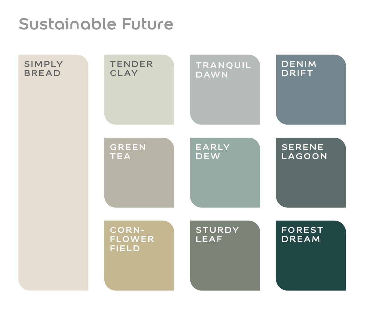 Kleurpalet Sustainable Future van Flexa Creations.